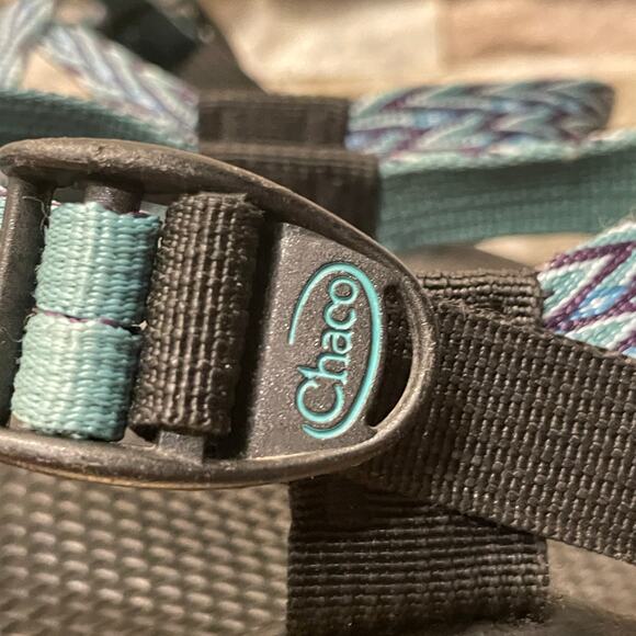 Chaco Women’s Sandals 8 | Strappy Hiking Sport Sandals, Water Shoes Teal/Black - Picture 5 of 7